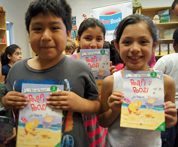 Latino kids learning to read