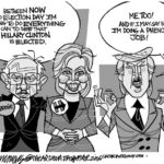 Esta caricatura de David Fitzsimmons, “Bernie for Hillary” salió publicada en The Arizona Star el 7 de julio y refleja la sensación electoral de esta semana.